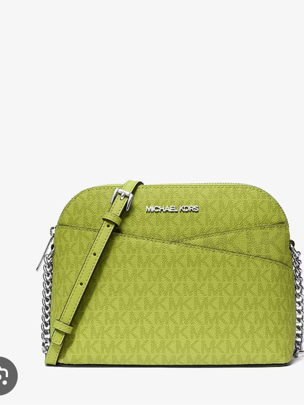 MICHAEL KORS Lime Jet Set Travel Medium Logo Dome Crossbody Bag